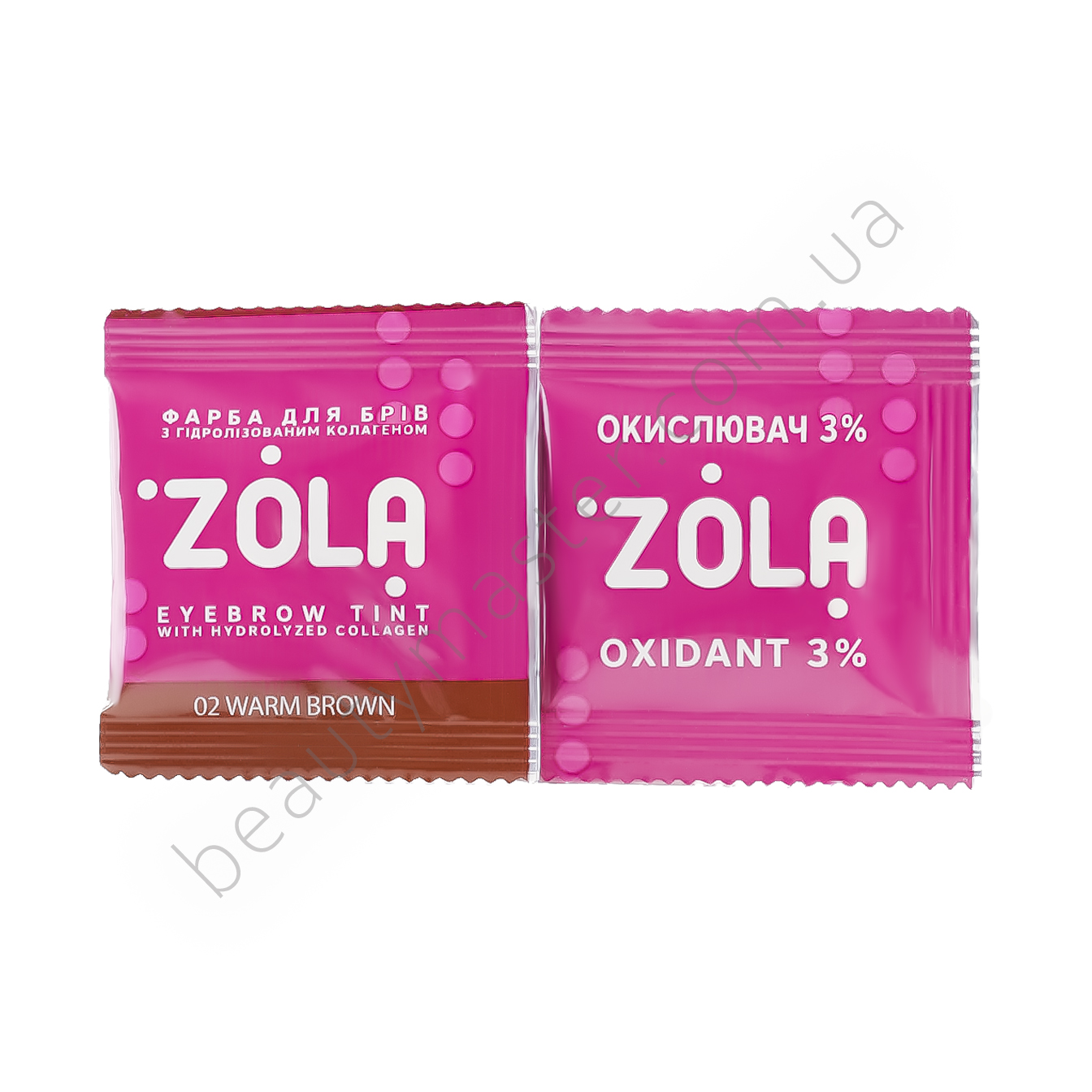 ZOLA Краска для бровей 02 Warm brown в саше с окислителем 5 мл