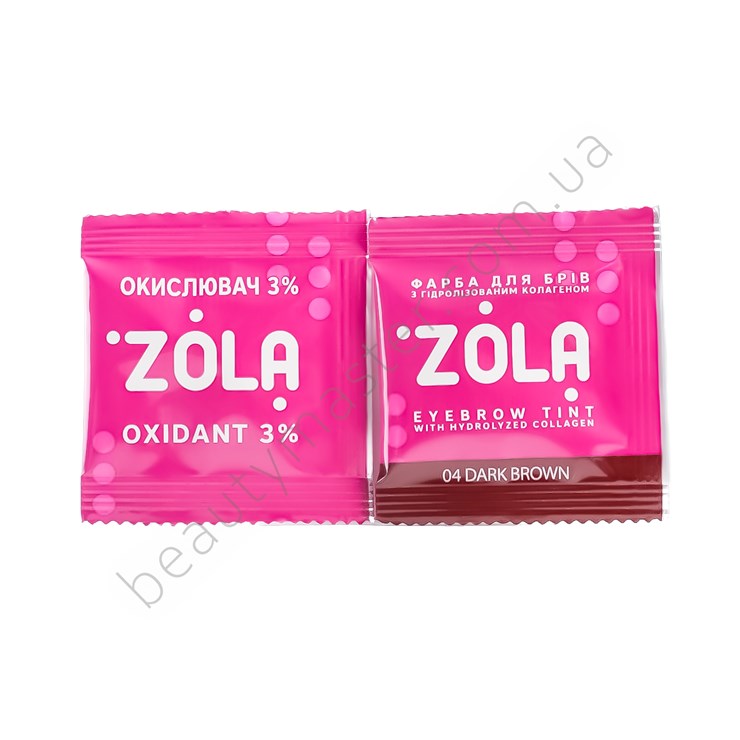 ZOLA Brow Colour 04 Marrón oscuro en bolsita con oxidante 5 ml
