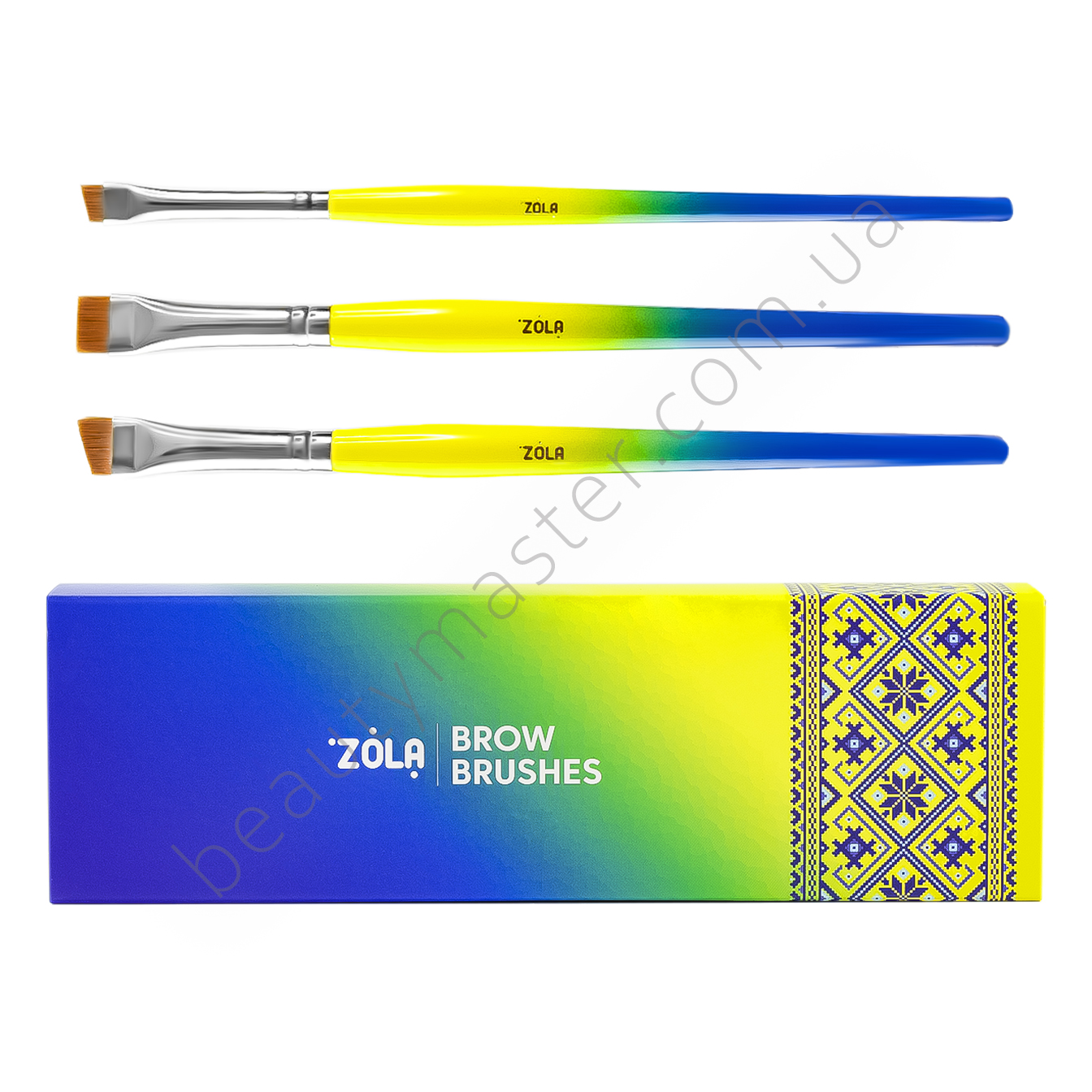 ZOLA Набір пензлів для фарбування брів UKRAINIAN EDITION