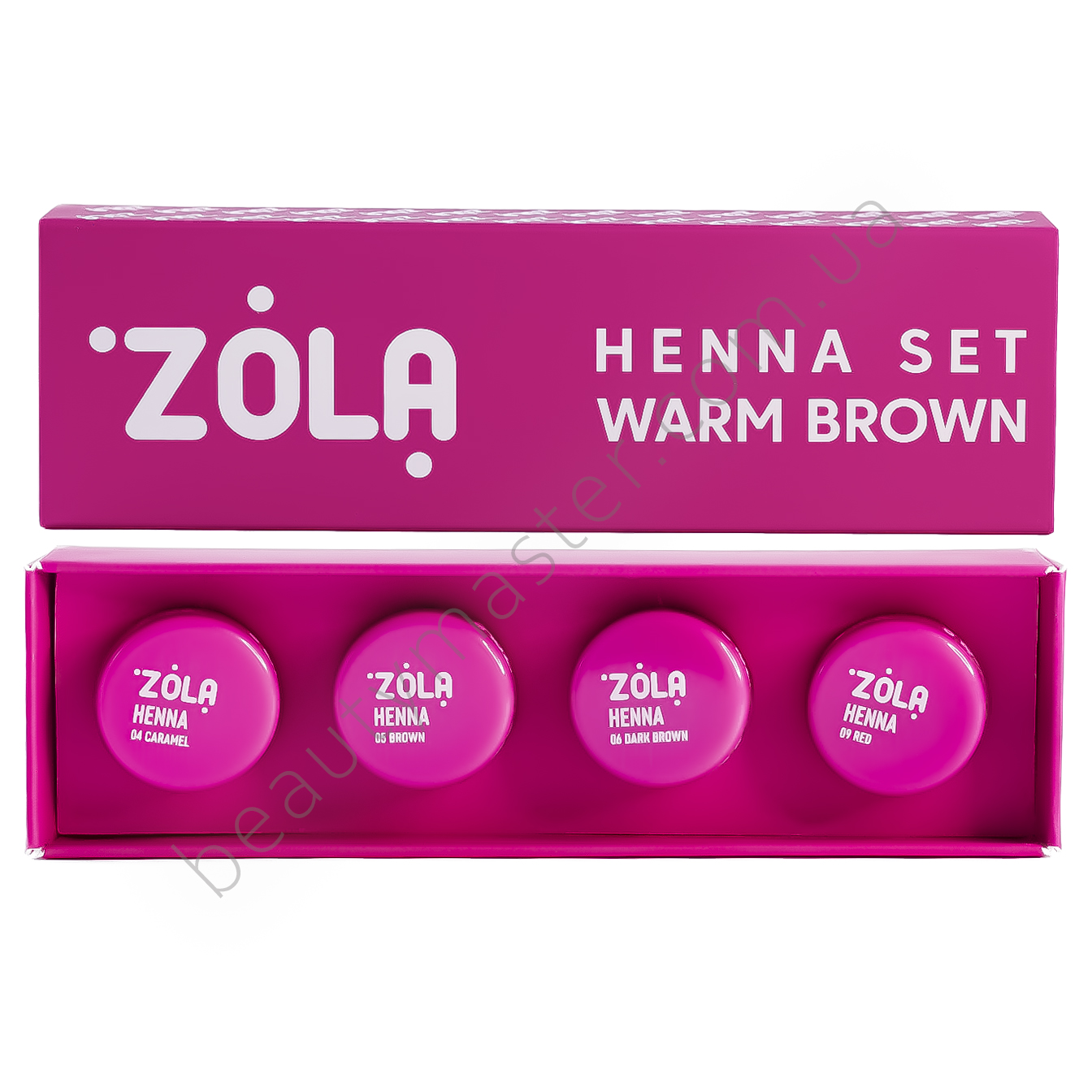 ZOLA Zestaw henny 4 odcienie, 2,5 g każdy HENNA SET- WARM BROWN