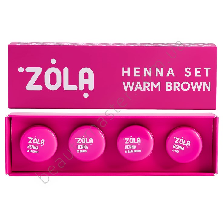 ZOLA Henna set 4 shades 2.5 g each HENNA SET- WARM BROWN