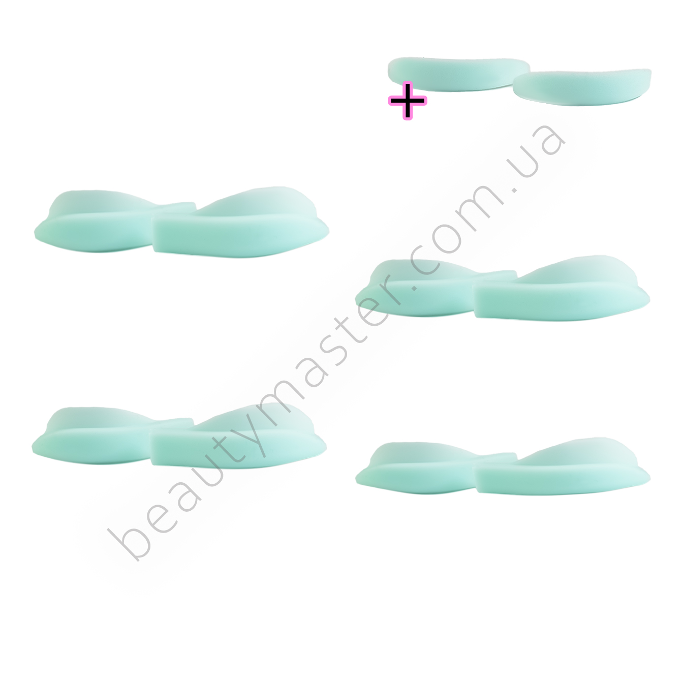 Валики для ламінування вій бірюзові набір, 4 пари