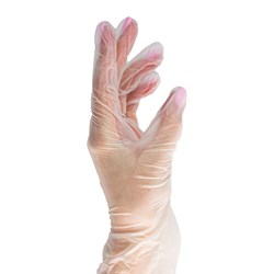 Vinyl gloves, transparent, size L, pair
