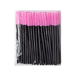 Silicone brushes, black-pink, pack. 50 pcs