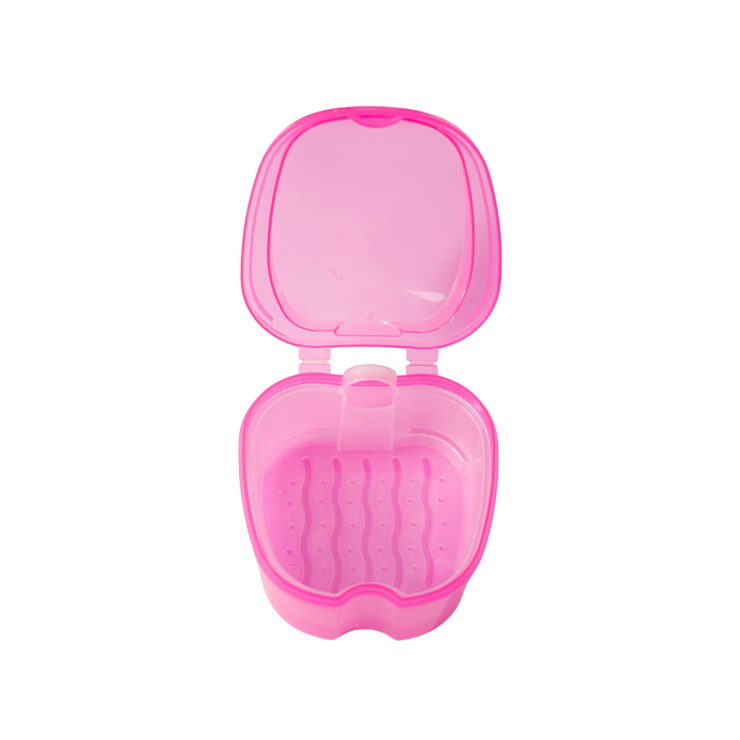 Container for cleaning eyelash curlers transparent pink