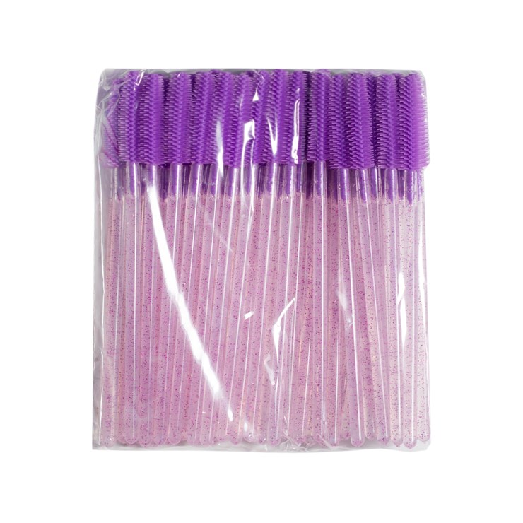 Щеточки силиконовые фиолетовые с фиолетовыми блестками, уп. 50 шт