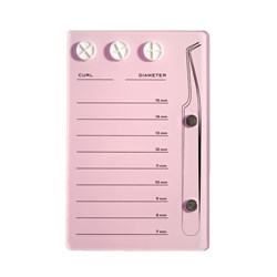 Eyelash extension tablet (7-15 mm) with tweezers magnet, pink
