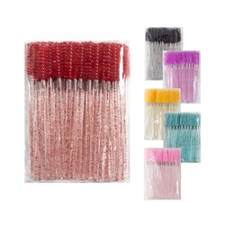 Nylon brushes with glitter red, pack of 50 pieces