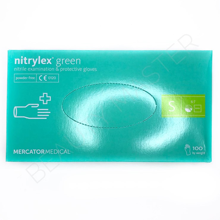 Nitrylex Перчатки Green нитриловые, мята, р.S, пачка 100шт