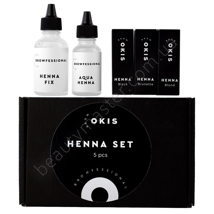 OKIS BROW Набір Henna set (3 відтінки хни, вода, фіксатор)