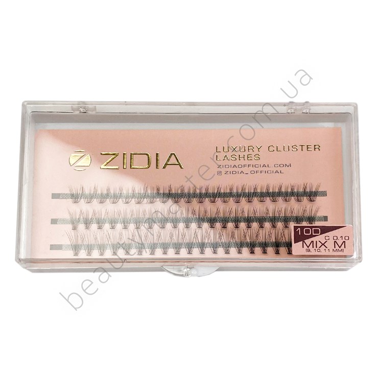 ZIDIA Eyelash bundles 10D bend C; 0.10 Mix M (3 ribbons, size 8, 9, 10 mm)