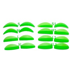 Zielone rolki 8 par (zaokrąglone i podnoszone)